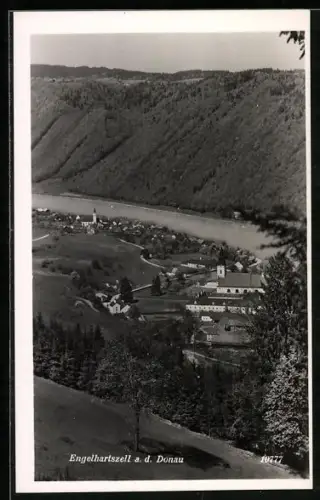 AK Engelhartszell a. d. Donau, Panorama mit Donau