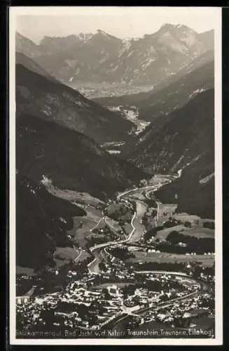 AK Bad Ischl /Salzkammergut, Blick von der Katrin mit Traunsee und Traunstein