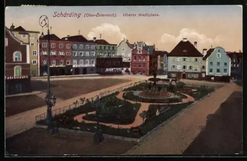 AK Schärding /Ob. Öst., Oberer Stadtplatz