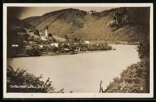 AK Engelhartszell a. D., Donaupanorama mit Kirche