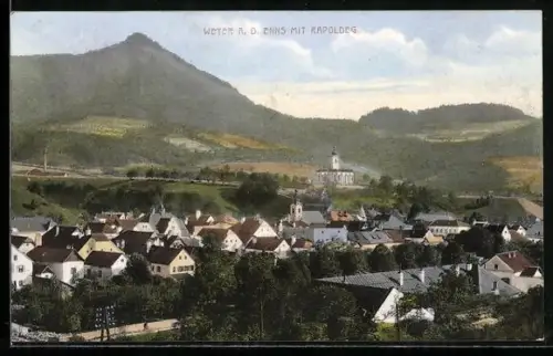 AK Weyer a. d. Enns, Panorama mit Kirche und Rapoldberg