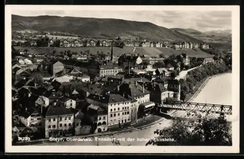 AK Steyr /Oberdonau, Ennsdorf mit der hohen Ennsleite