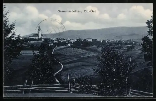 AK Gramastetten /Ob. Öst., Panorama mit Kirche