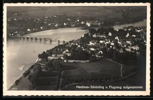 AK Neuhaus am Inn, Luftaufnahme mit Schärding