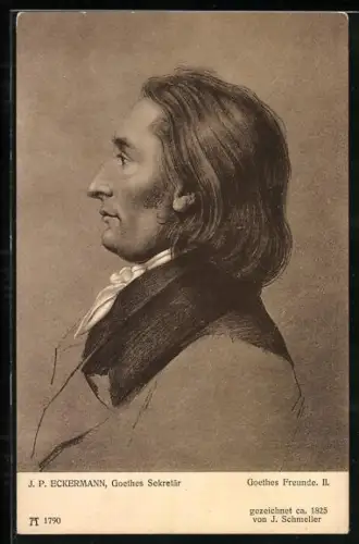 AK J. P. Eckermann, Goethes Sekretär im Seitenporträt