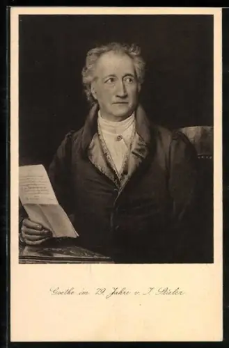 AK Portrait des Dichters Goethe beim Lesen eines Briefes