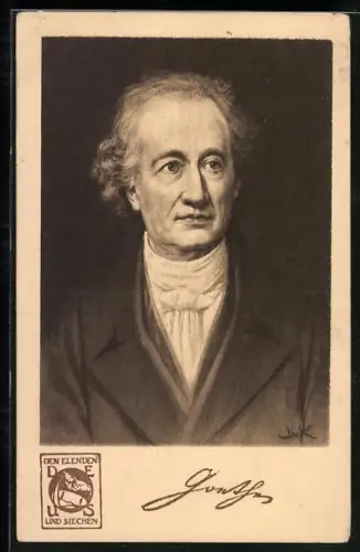 AK Dichter Johann Wolfgang von Goethe im Halbporträt