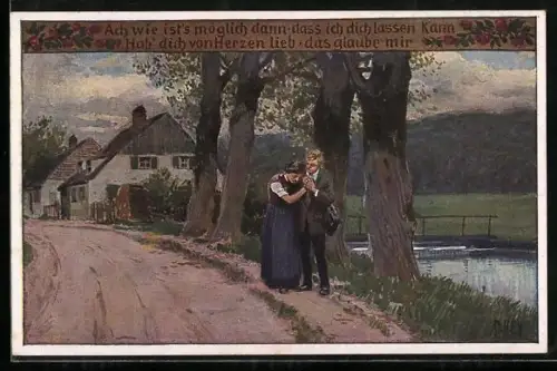 Künstler-AK P. Hey, Volksliederkarte Nr.: 72, Ach, wie ist es möglich dann, dass ich dich lassen kann