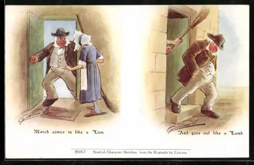 Künstler-AK Cynicus: March comes in like a Lion