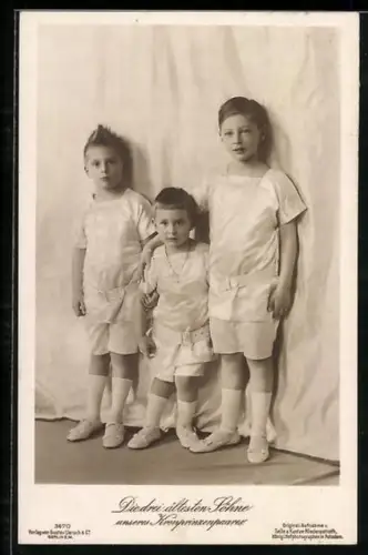 AK Die drei ältesten Söhne des Kronprinzen Wilhelm von Preussen