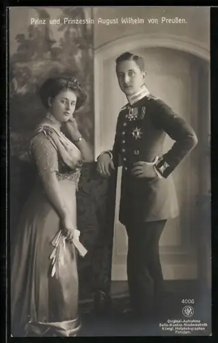 Foto-AK Prinz und Prinzessin August Wilhelm von Preussen