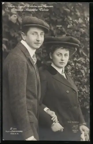 AK Prinz August Wilhelm von Preussen & Prinzessin Alexandra Victoria