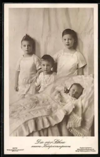 AK Die vier Söhne des Kronprinzenpaares Wilhelm von Preussen