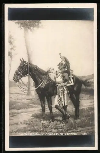 AK Soldat der Kavallerie in Uniform mit Pferd