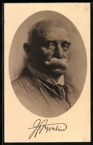 AK Portrait von Graf Zeppelin, Wohlfahrts-Karte des Vaterländischen Frauen-Vereins