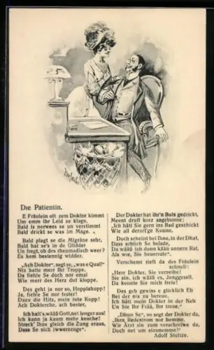 Künstler-AK Sachs: Die Patientin, Adolf Stoltze