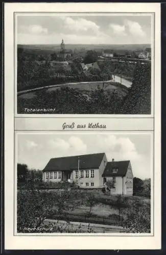 AK Wethau, Totalansicht, Neue Schule