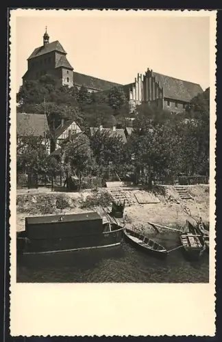 Foto-AK Havelberg, Blick zum Schloss 1934