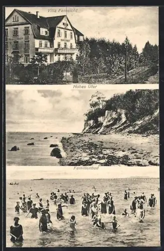 AK Grömitz, Hotel Villa Fernsicht, Hohes Ufer, Familienbad