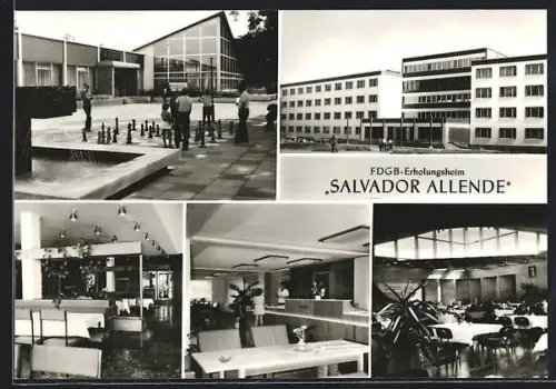 AK Templin / Uckermark, FDGB-Erholungsheim Salvador Allende, Aussen- u. Innenansichten