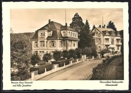 AK Badenweiler /Schwarzwald, Pension Haus Roseneck mit Villa Josephine