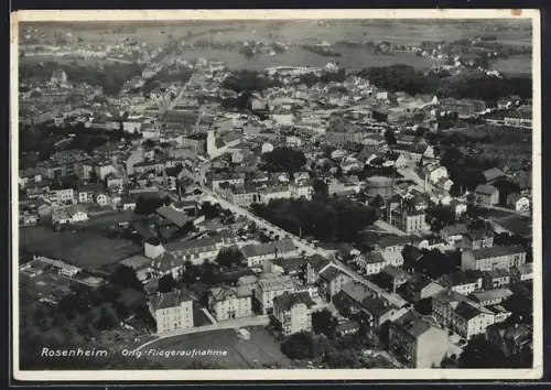 AK Rosenheim / Bayern, Teilansicht mit Strassenpartie, Fliegeraufnahme