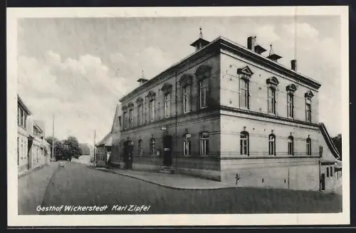 AK Wickerstedt, Strassenpartie mit Gasthof Wickerstedt von Karl Zipfel