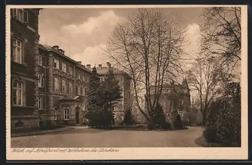 AK Giessen a. L., Universitäts-Frauenklinik, Nordfront mit Wohnhaus des Direktors