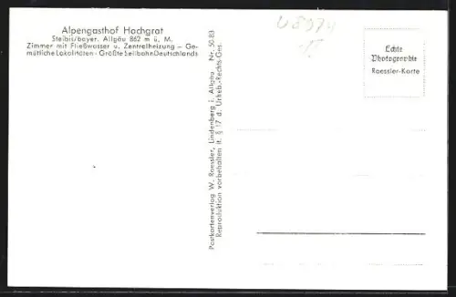 AK Steibis /Bayer. Allgäu, Alpengasthof Hochgrat