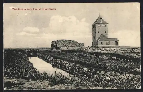 AK Burg /Fehmarn, Wartturm mit Ruine Glambeck