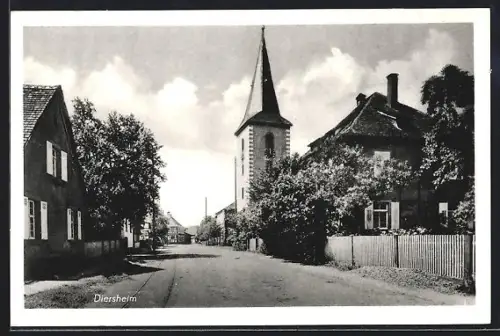 AK Diersheim, Ortspartie an der Kirche