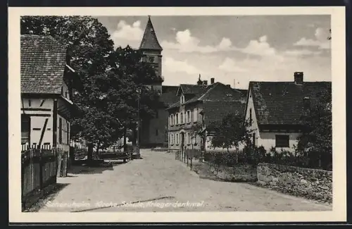 AK Scherzheim, Kirche, Schule & Kriegerdenkmal