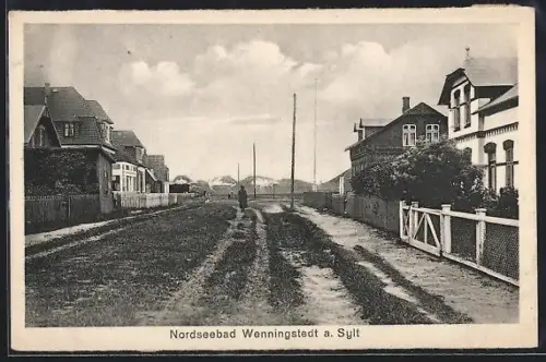AK Wenningstedt a. Sylt, Nordseebad, Strassenpartie