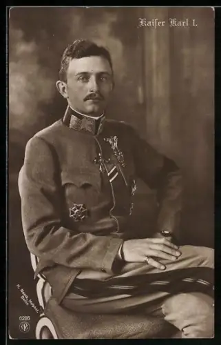 AK Kaiser Karl I. von Österreich in Uniform