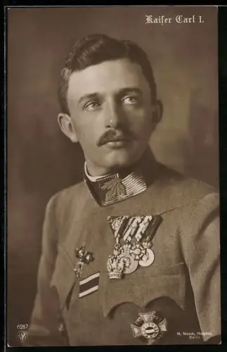 AK Kaiser Karl I. von Österreich im Portrait mit Orden