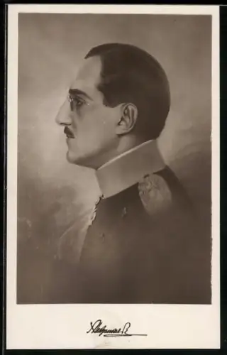 AK Aleksander I. von Serbien im Profil