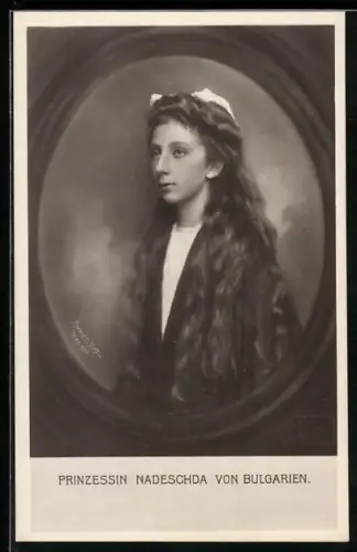 AK Porträt von Prinzessin Nadeschda von Bulgarien