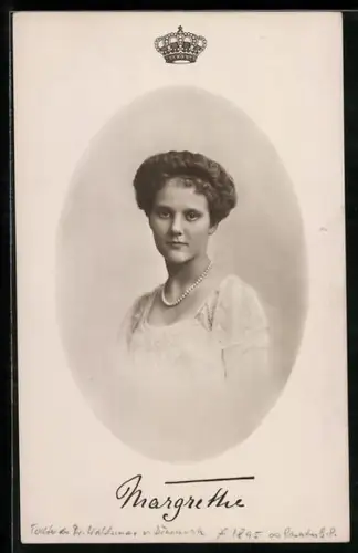 AK Portrait von Margarethe von Dänemark