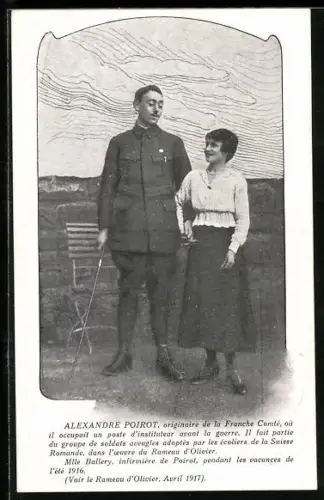 AK Alexandre Poirot et Mlle Ballery, La Familie du Rameau d`Olivier Carte No. 25