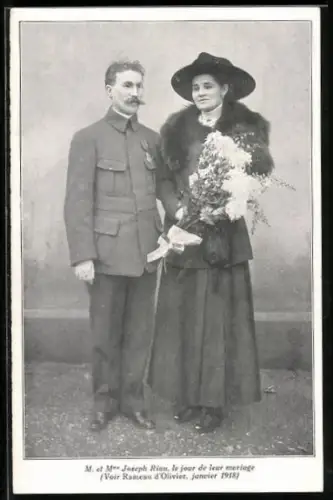 AK M. et Mme Joseph Riau, La Familie du Rameau d`Olivier Carte No. 36