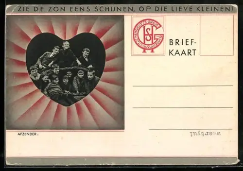 AK Gruppenbild von Kindern in einem Korb, Blindeninstitut St. Henricus