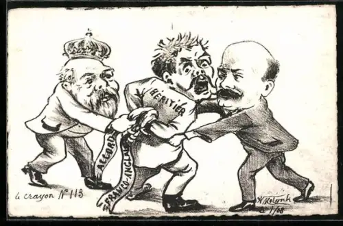 Künstler-AK sign. Molynk: Accord Franco-Anglaise