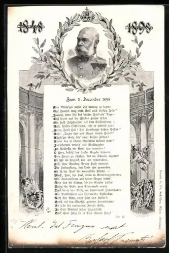 AK 50 jähriges Jubiläum Kaiser Franz Josef I. von Österreich 1898