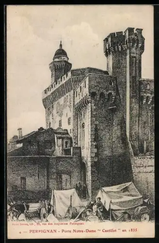 AK Perpignan, Porte Notre-Dame Castillet en 1835
