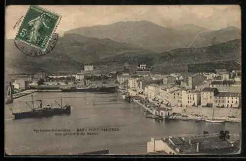 AK Port-Vendres /Pyrénées-Orientales, Vue générale du Bassin