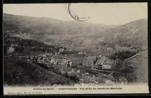 AK Amélie-les-Bains, Vue prise du chemin de Montalba