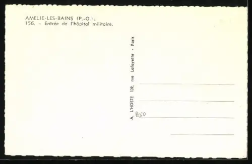AK Amélie-les-Bains /P.-O., Entrée de l`hôpital militaire