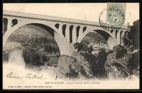 AK Amélie-les-Bains, Pont du Chemin de Fer et Palalda