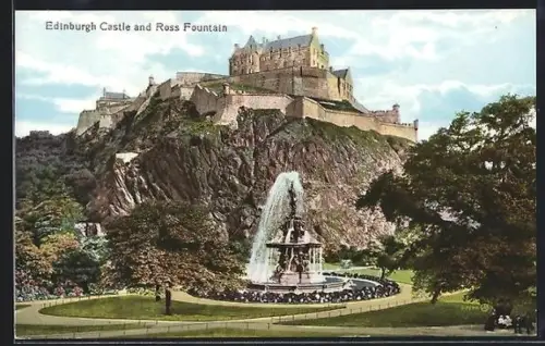 AK Edinburgh, Ross Fountain and view of the Castle