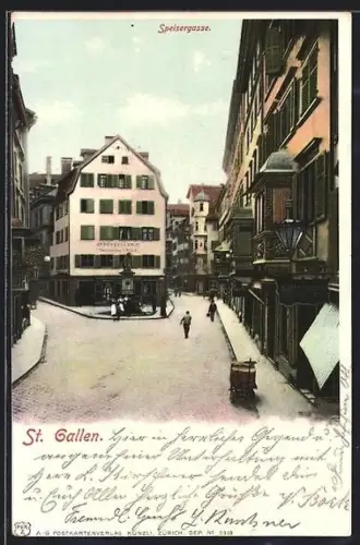 AK St. Gallen, Blick in die Speisergasse